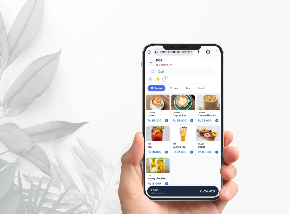 Tampilan Point Of Sales di Smartphone